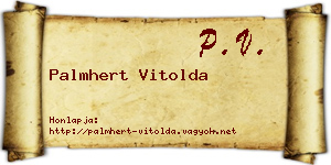 Palmhert Vitolda névjegykártya